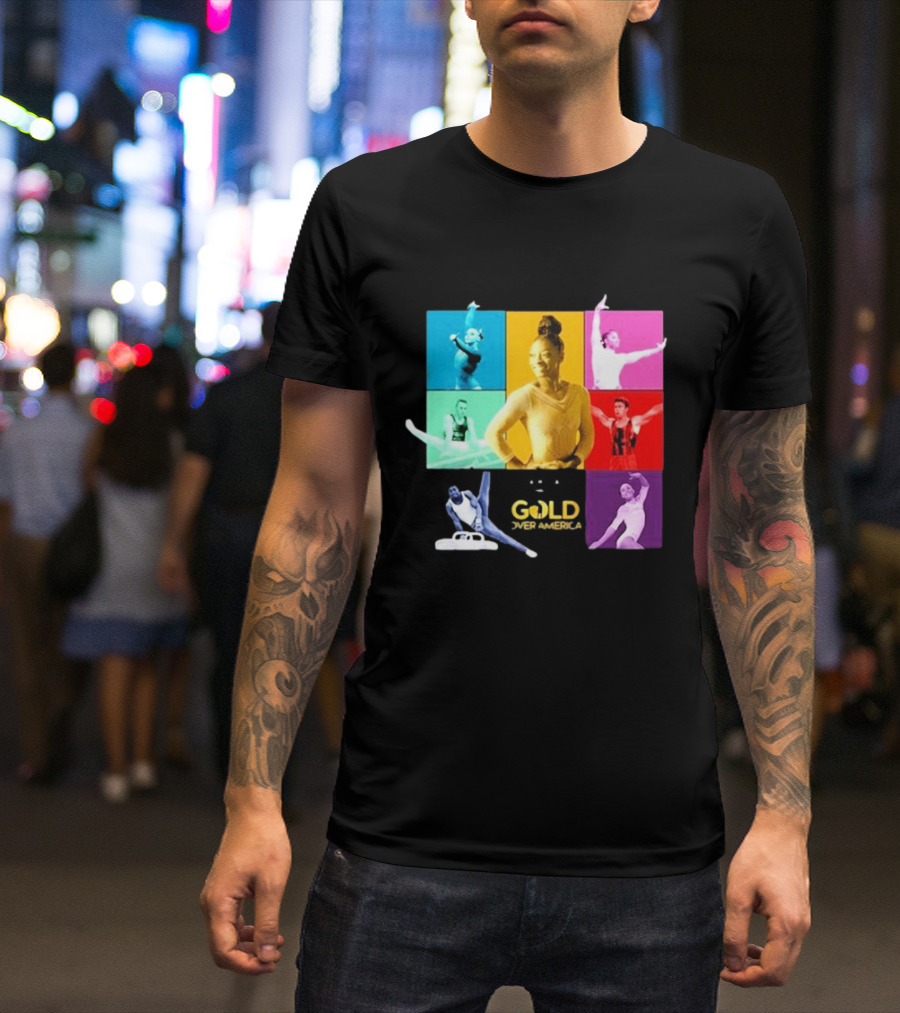 Gold Over America 2024 Tour Featuring Iconic Gymnastics Performers T-Shirt