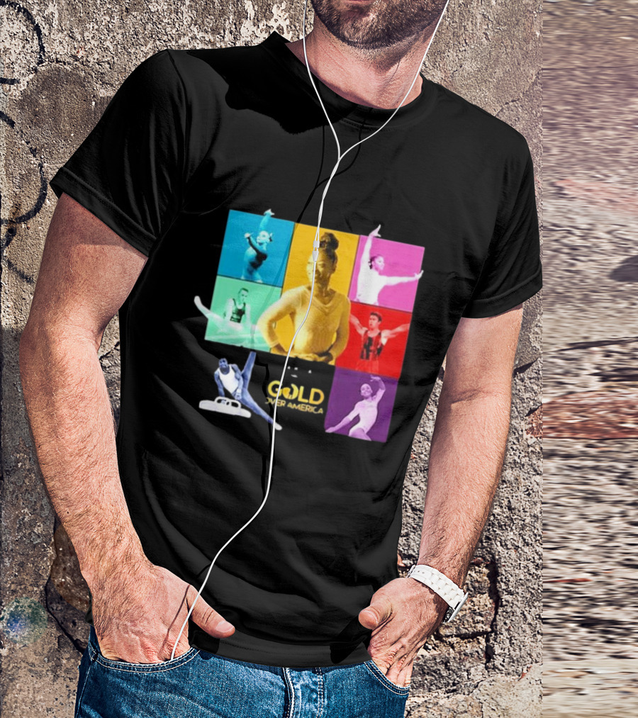 Gold Over America 2024 Tour Featuring Iconic Gymnastics Performers T-Shirt
