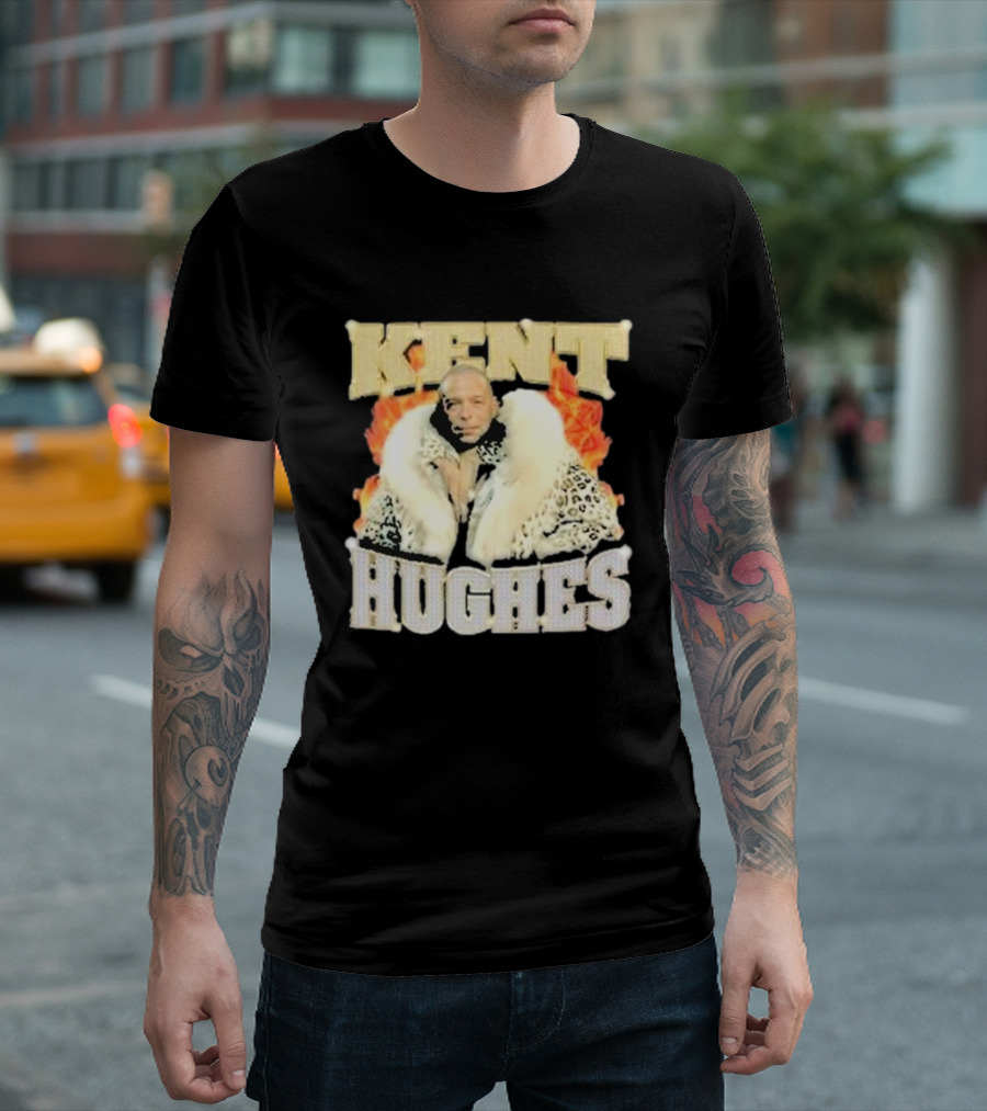 Kent Hughes Fur Coat with Flames T-Shirt