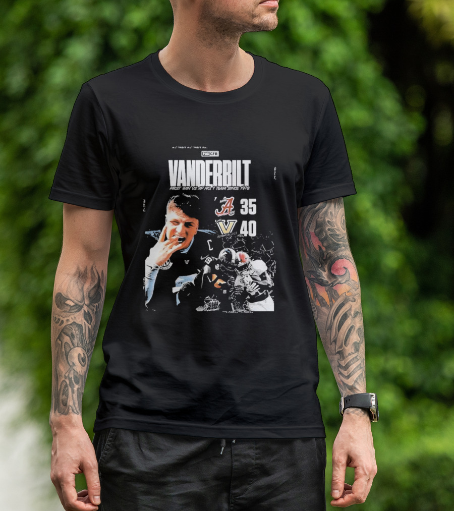 Vanderbilt Commodores First Win 40 35 Against Alabama Crimson Tide NCAA T-Shirt