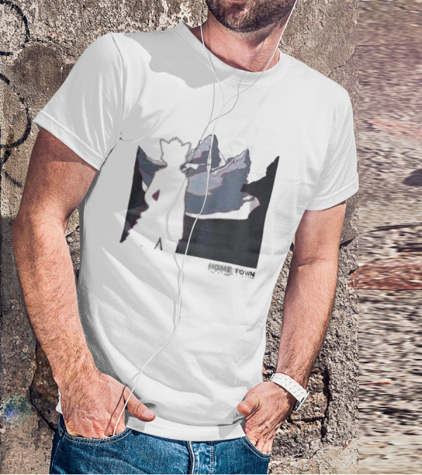 The Fox Nest Store Home Town Silhouette With Mountains Background T-Shirt