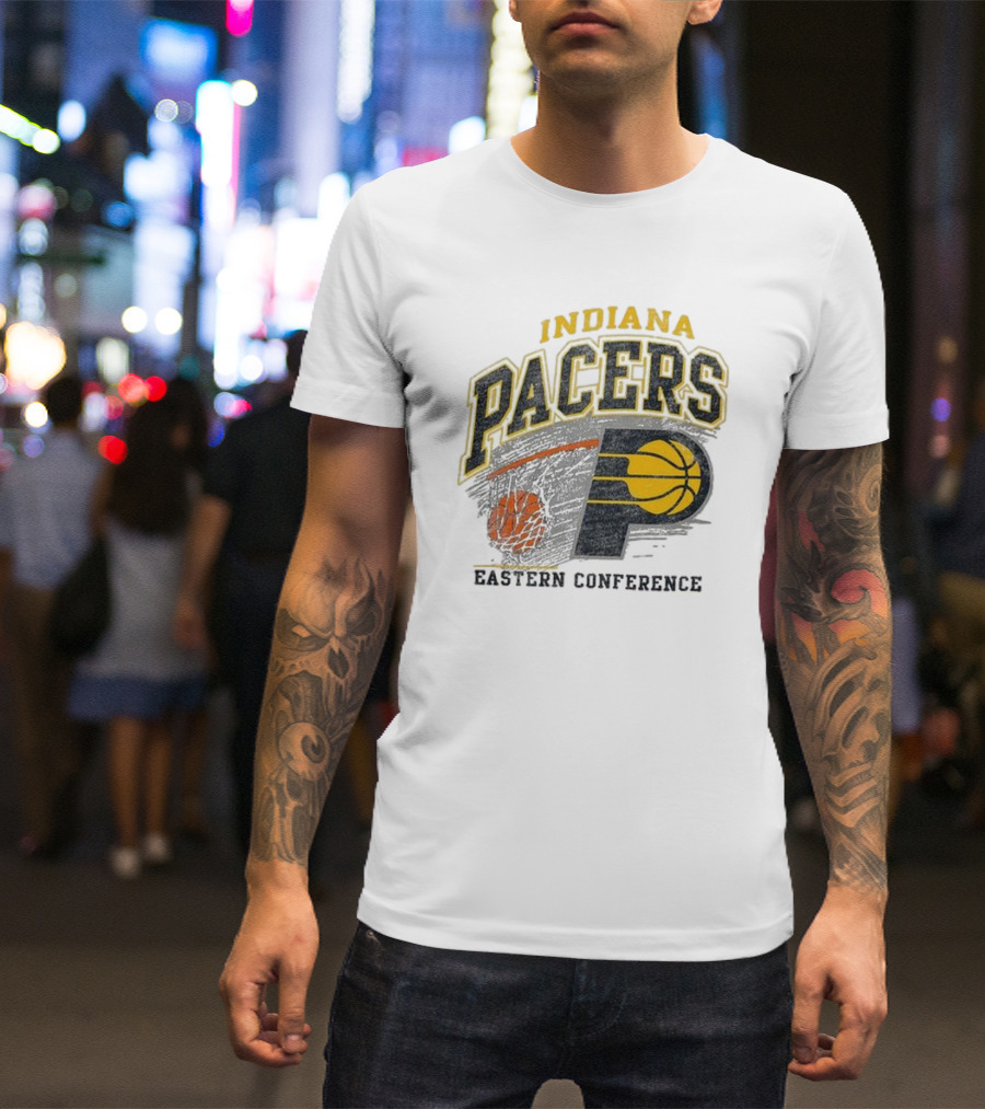 Indiana Pacers Eastern Conference Basketball Logo Adult Franklin Amp Up T-Shirt