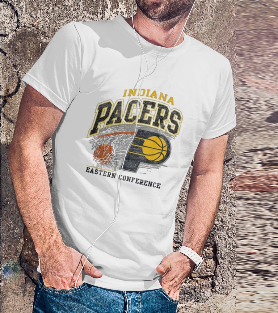 Indiana Pacers Eastern Conference Basketball Logo Adult Franklin Amp Up T-Shirt