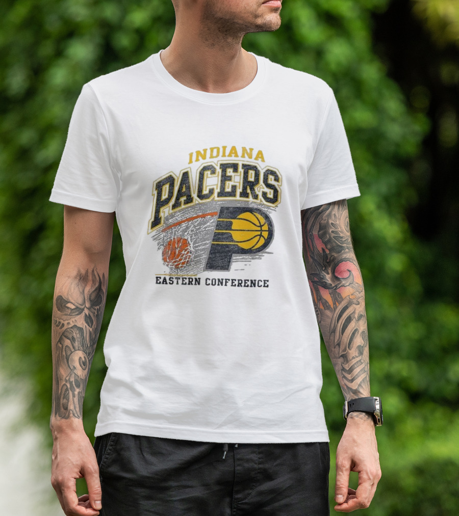 Indiana Pacers Eastern Conference Basketball Logo Adult Franklin Amp Up T-Shirt