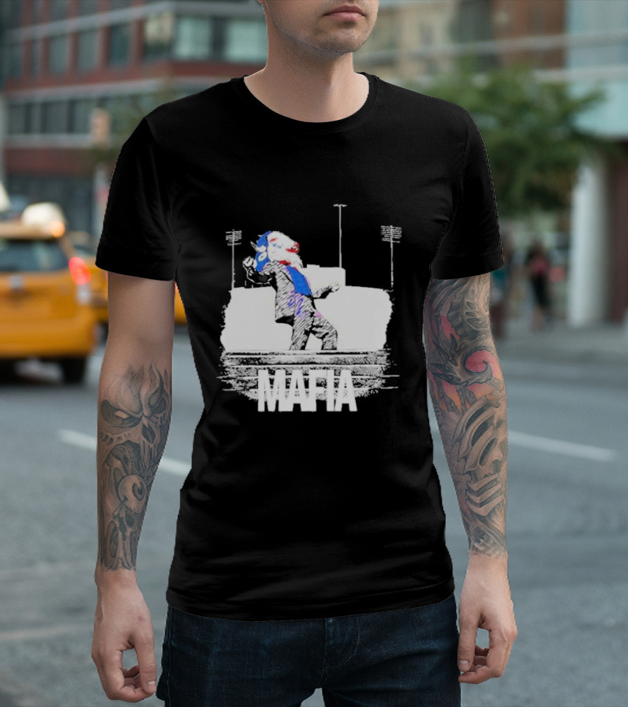 Put on a Happy Face Mafia Buffalo Bills Stadium Steps T-Shirt