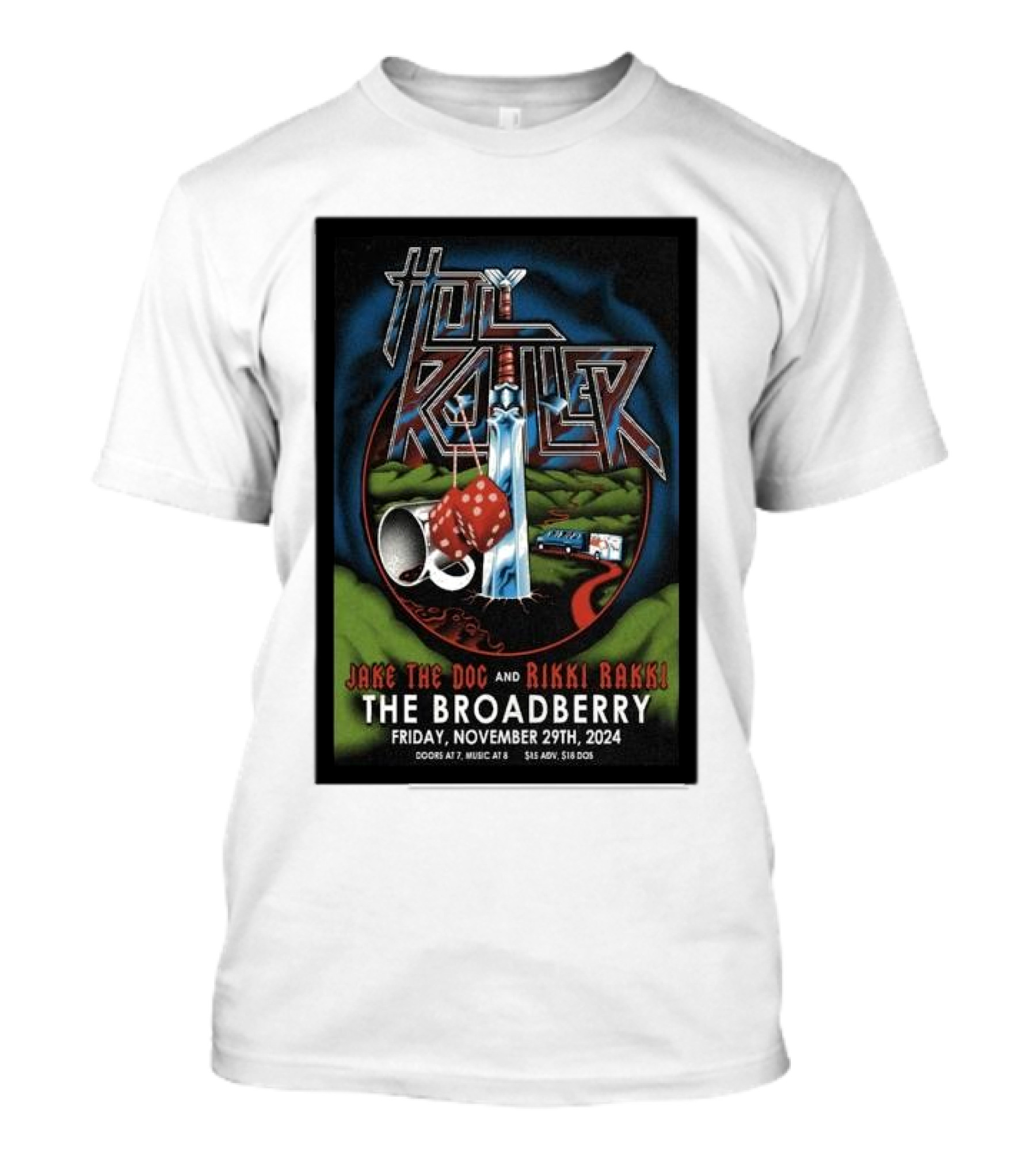 Holy Roller The Broadberry Richmond VA November 29 2024 Jake The Doc Rikki Rakki Concert T-Shirt