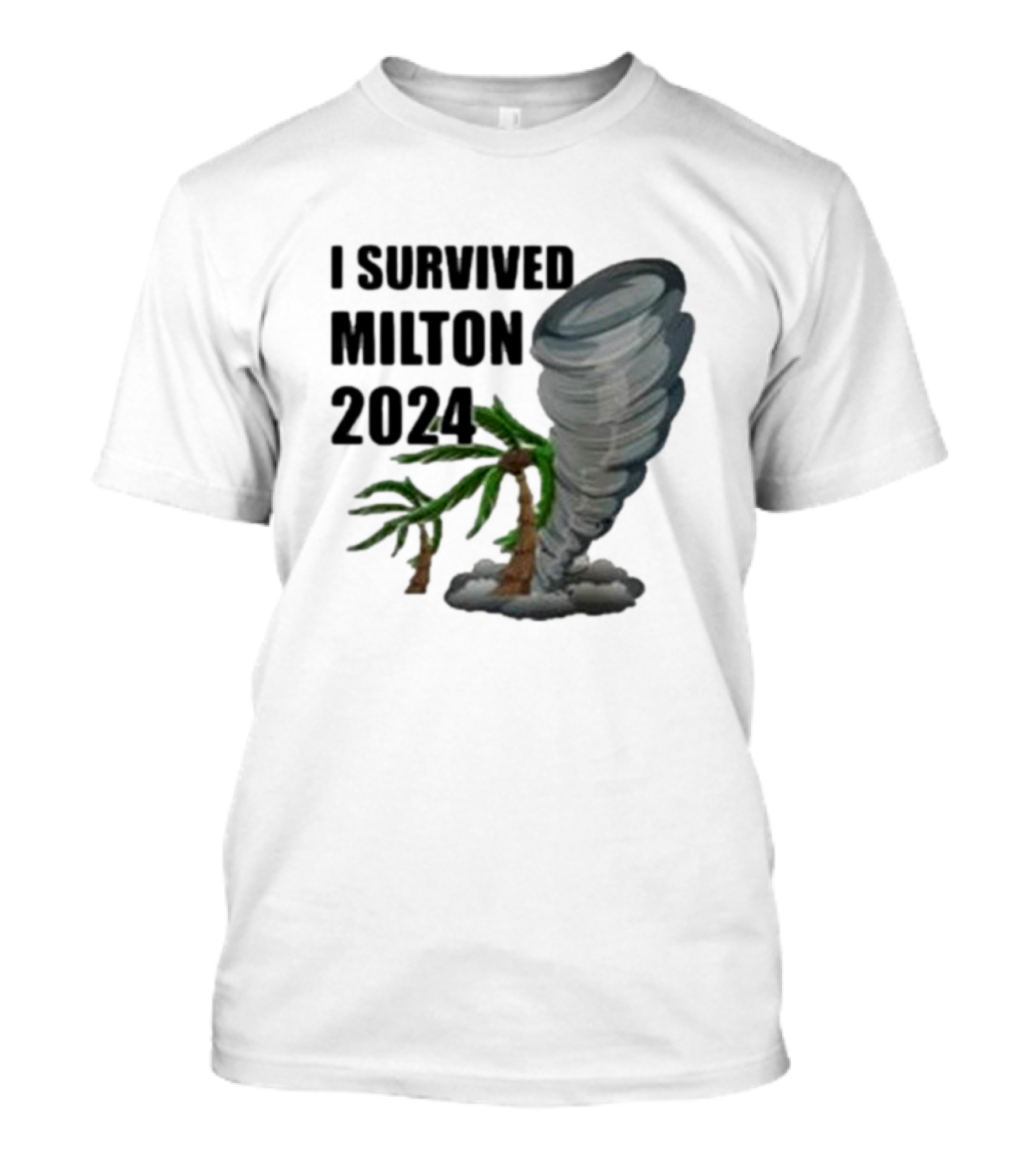 I Survived Milton 2024 Florida Hurricane With Palm Trees And Tornado T-Shirt