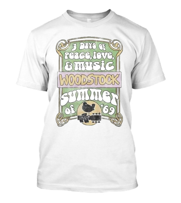 Woodstock 3 Days Of Peace Love And Music Summer Of 69 T-Shirt