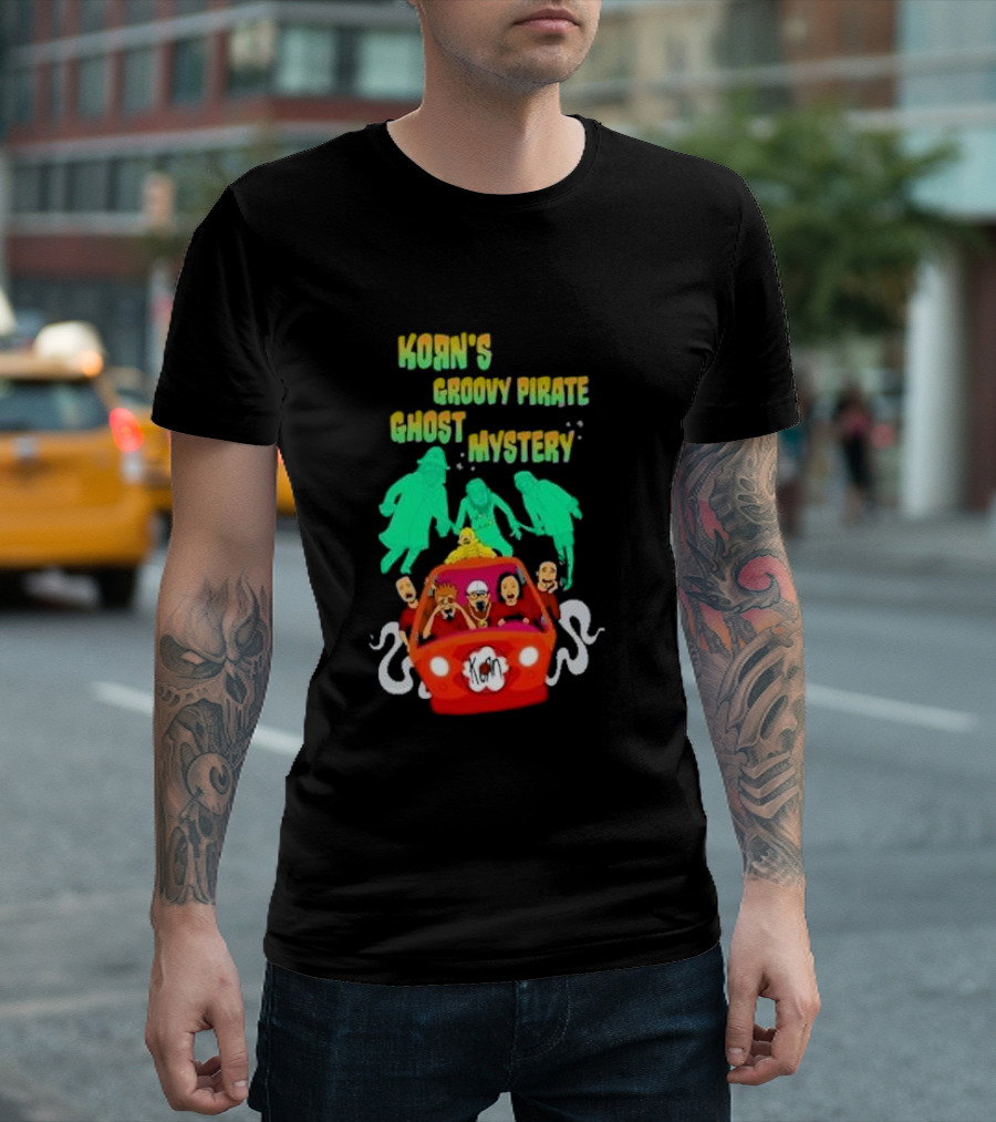Korn's Groovy Pirate Ghost Mystery Machine Spectacular Adventure With Spooky Figures And Red Car T-Shirt