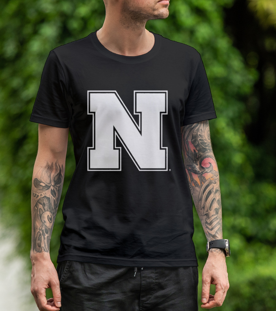 NE Logo Heavyweight Charcoal N Emblem T-Shirt