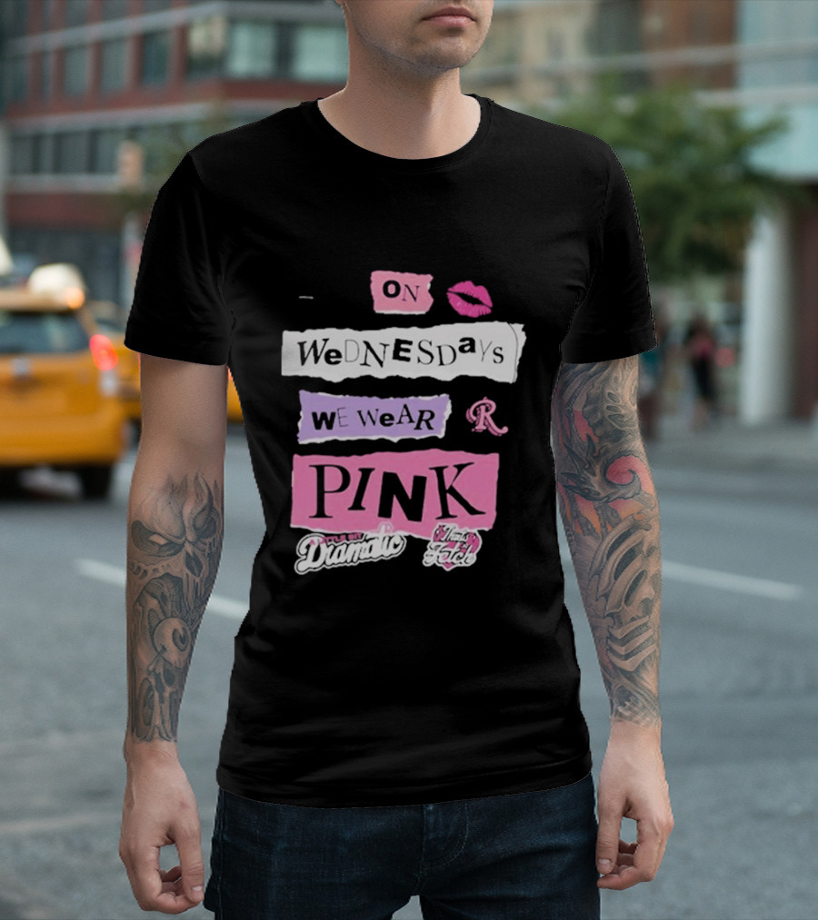 On Wednesdays We Wear Pink Mean Girls Drama Queen Fetch Lips T-Shirt