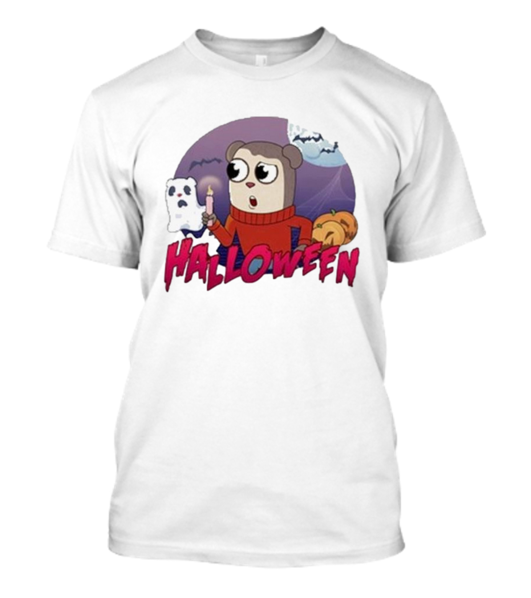 HALLOWEEN SPOOKY PUMPKIN GHOST CANDLE BAT T-Shirt