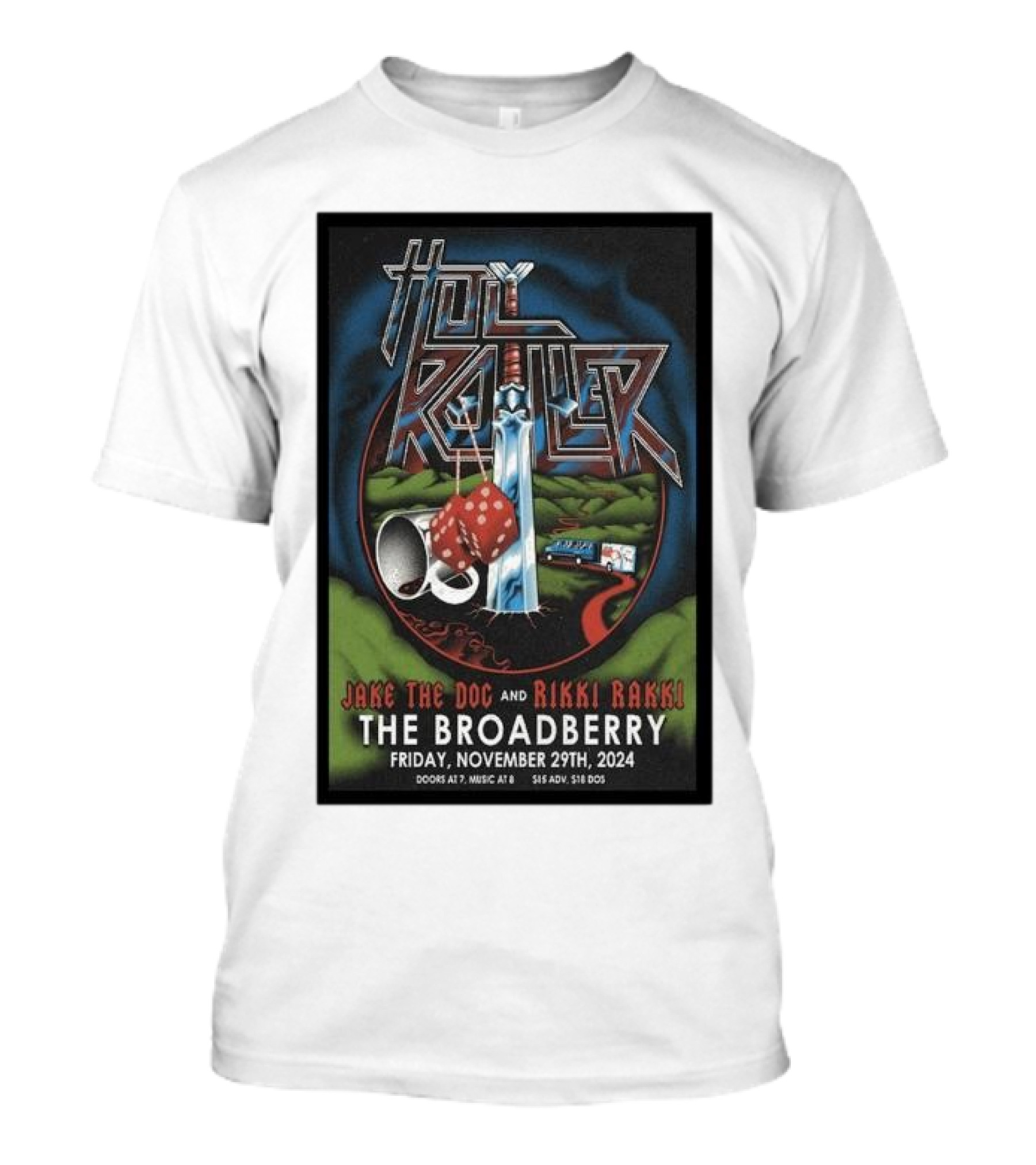 Holy Roller Jake The Doc And Rikki Rakki The Broadberry November 29th 2024 Richmond VA T-Shirt