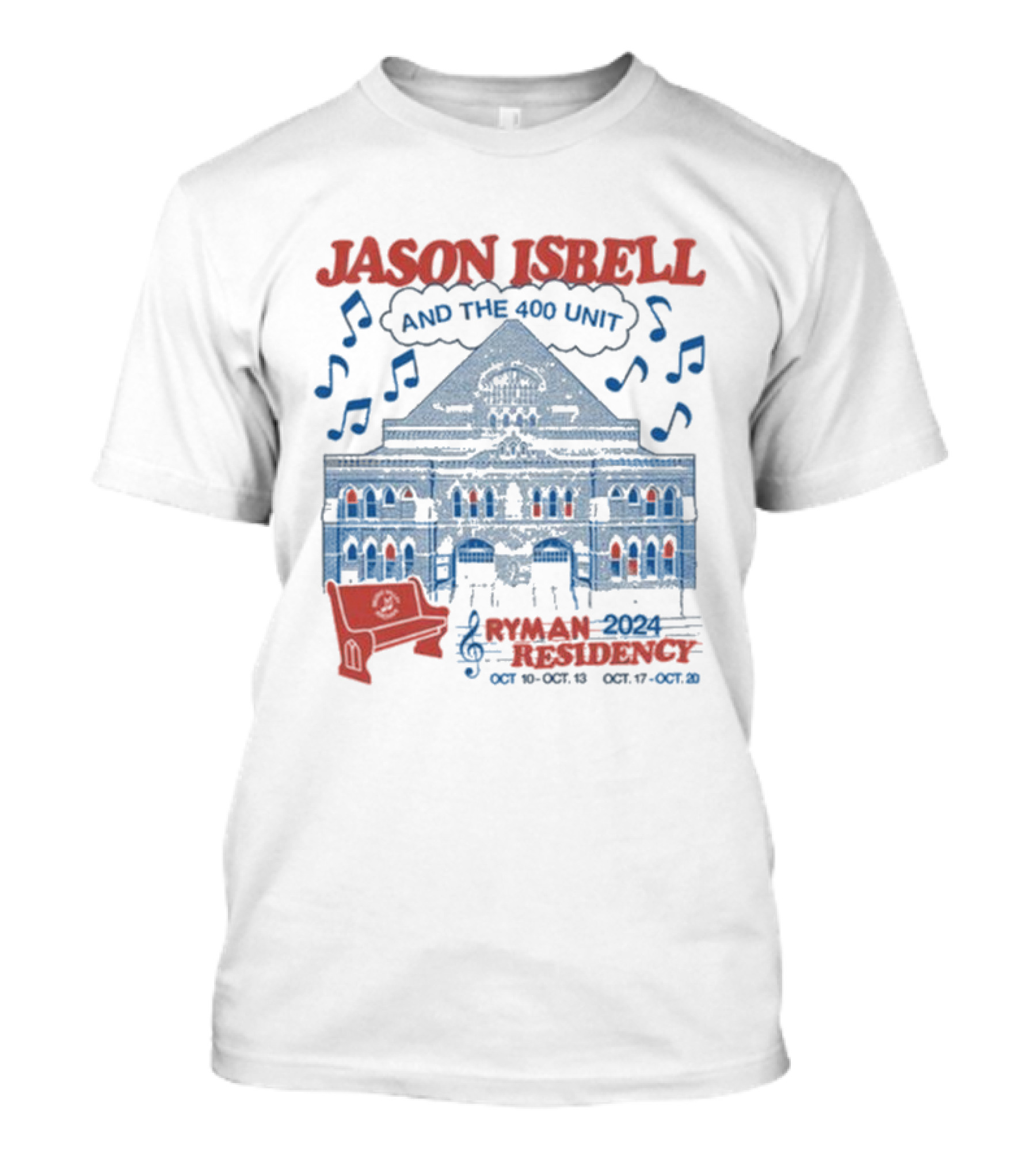 Jason Isbell And The 400 Unit Ryman 2024 Residency Nashville TN Oct 10-13 Oct 17-20 T-Shirt