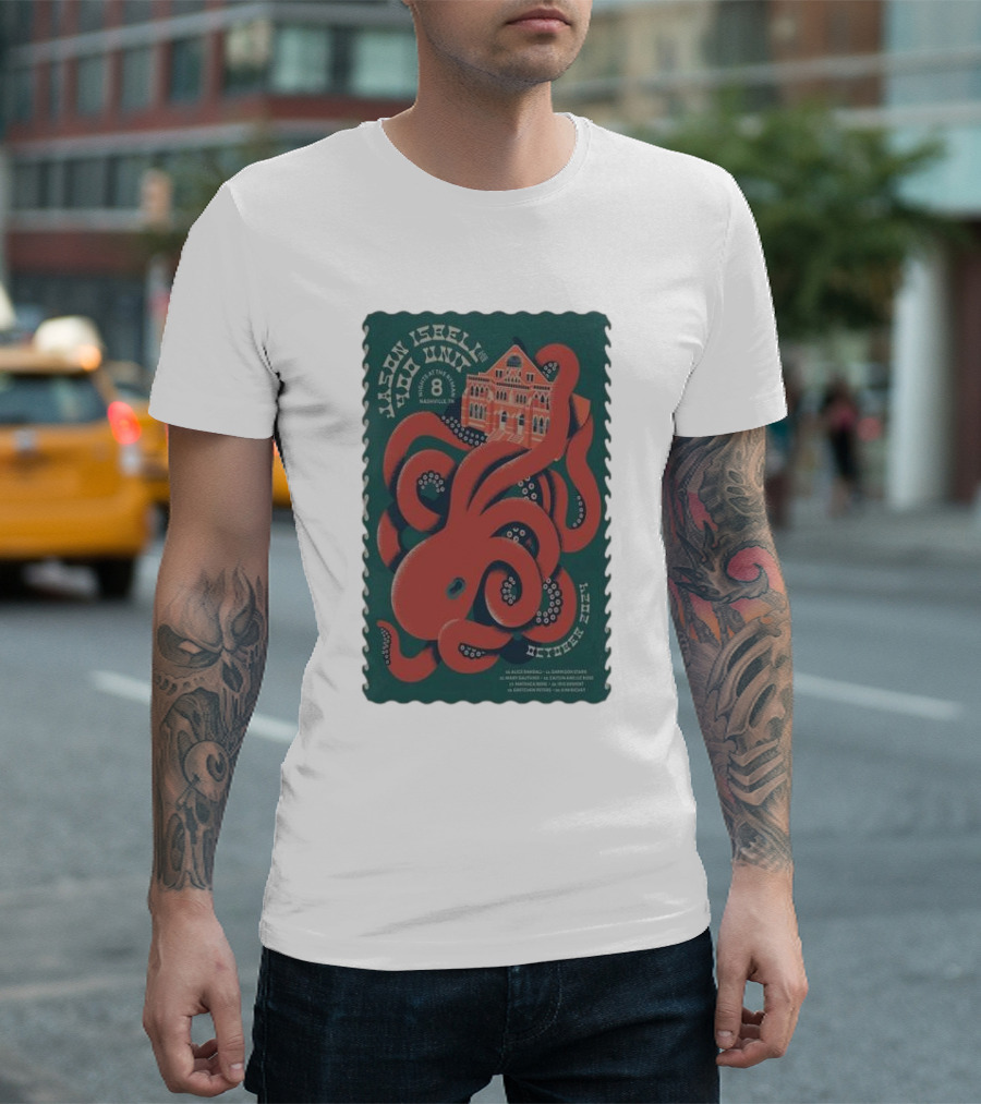 Jason Isbell and the 400 Unit Nashville Ryman Octopus Poster October 2024 Tour Dates T-Shirt