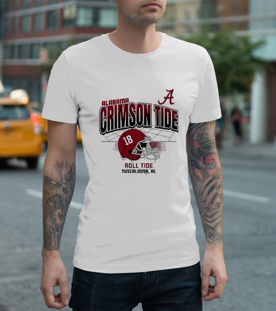 Alabama Crimson Tide Roll Tide Tuscaloosa AL Helmet 18 Football Grid T-Shirt