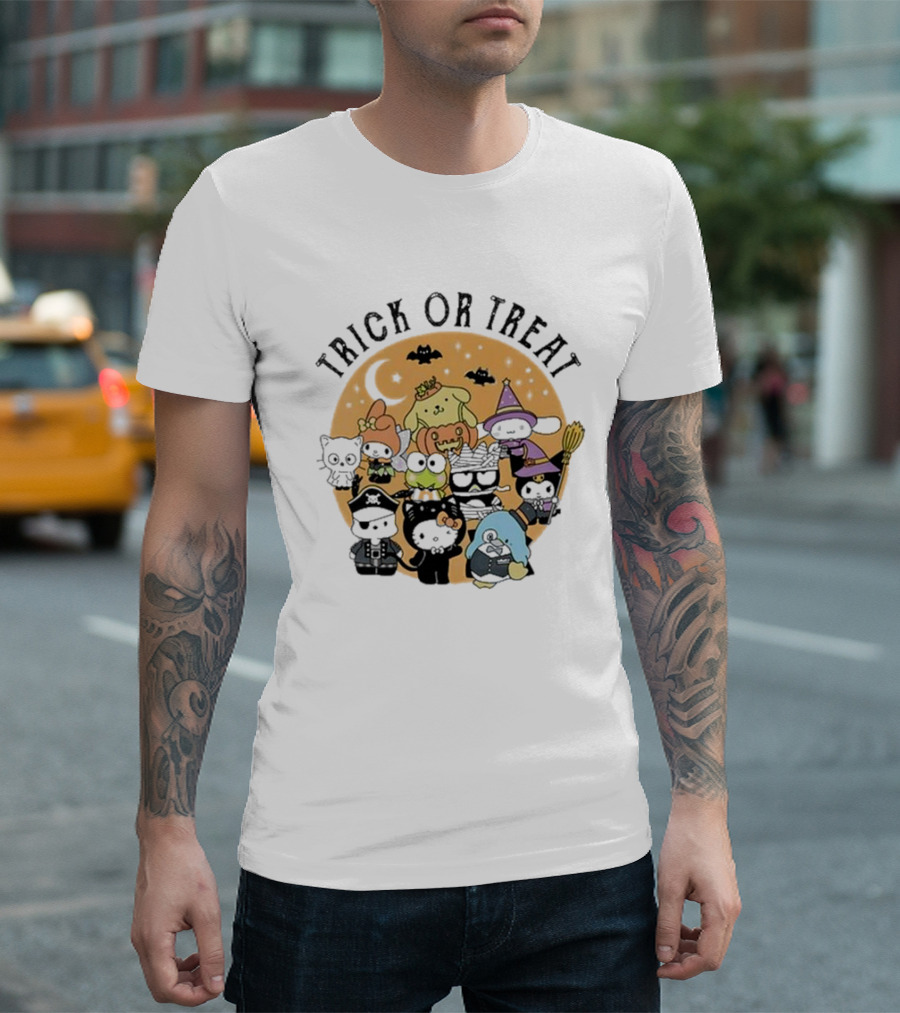 Hello Kitty Friends Trick Or Treat Halloween Costume Party T-Shirt