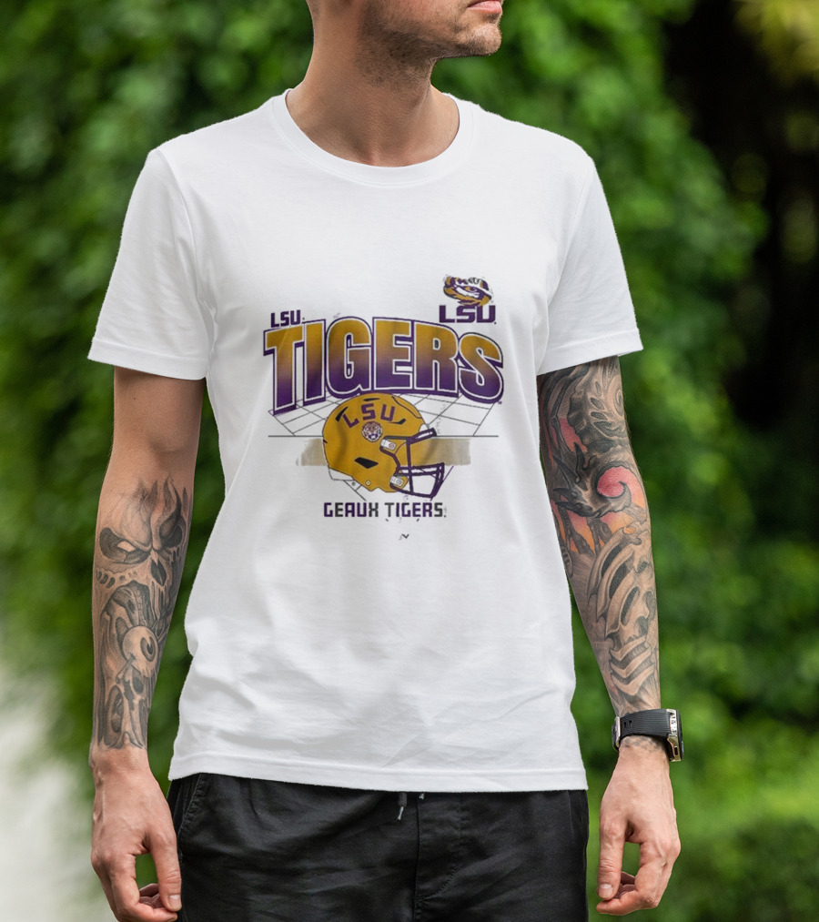 LSU Tigers Geaux Tigers Football Helmet Baton Rouge LA Grid T-Shirt