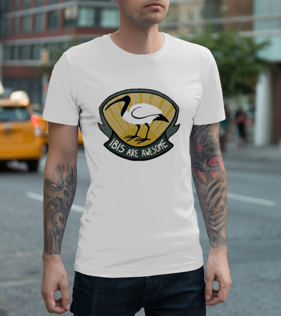 Bridget Farmer Ibis Are Awesome Emblem T-Shirt