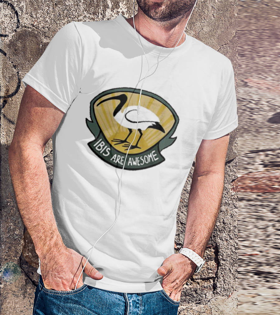 Bridget Farmer Ibis Are Awesome Emblem T-Shirt