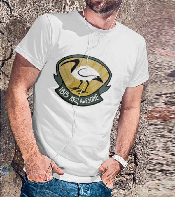 Bridget Farmer Ibis Are Awesome Emblem T-Shirt
