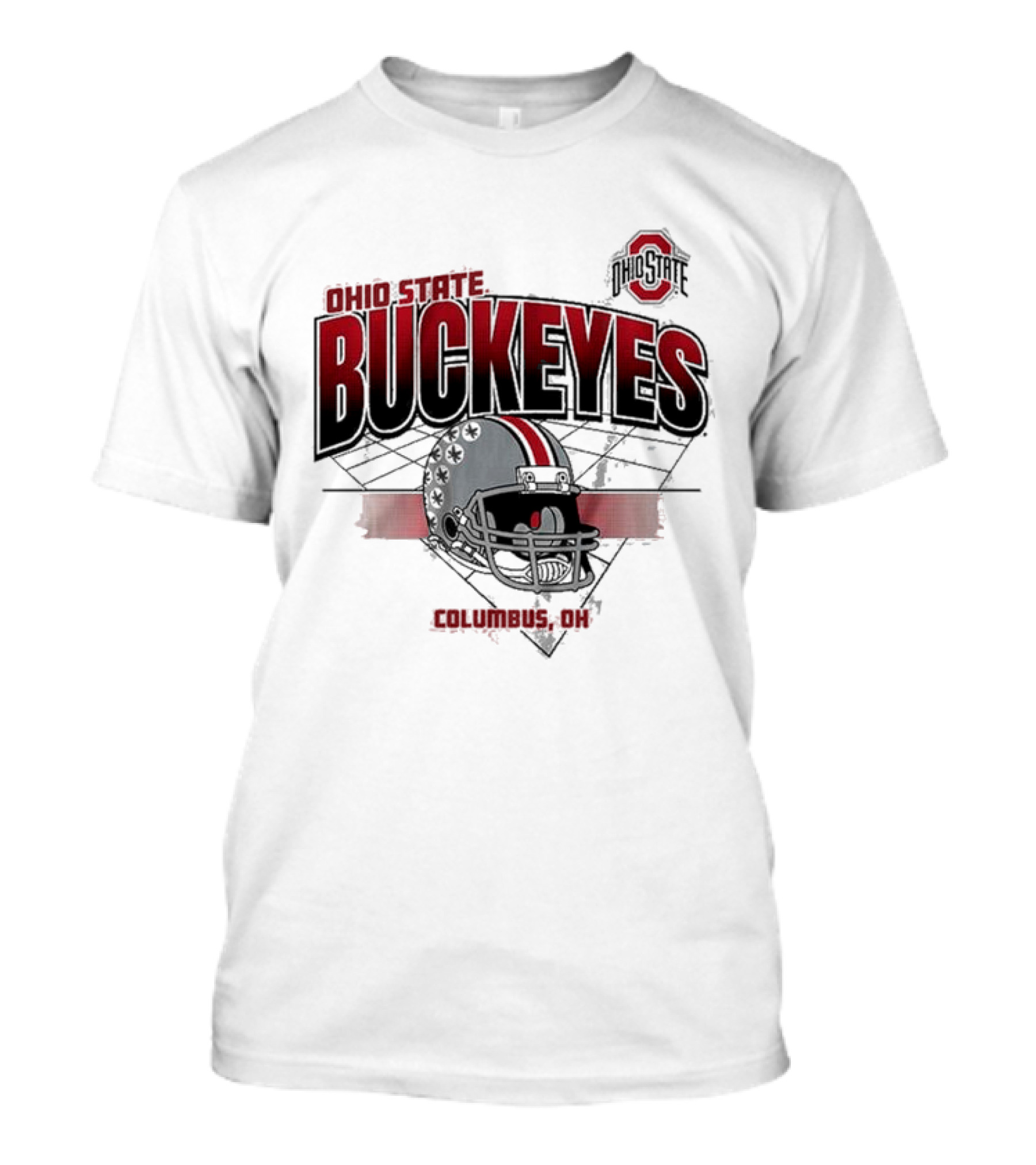 Ohio State Buckeyes Football Helmet Columbus OH Grid T-Shirt