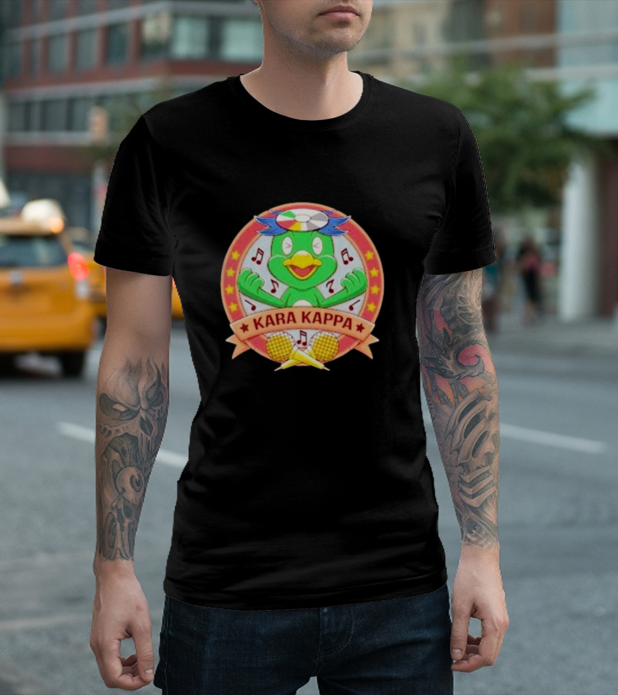 Karaoke Kappa Music Japan Monster Kara Kappa Music Notes Cartoon T-Shirt