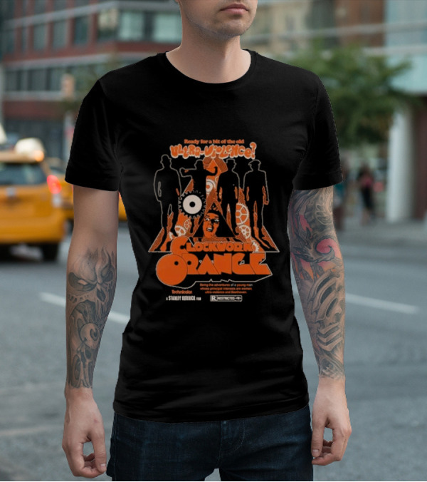 Ready For A Bit Of The Old Ultra-Violence Clockwork Orange Silhouettes Stanley Kubrick Retro Pullover T-Shirt