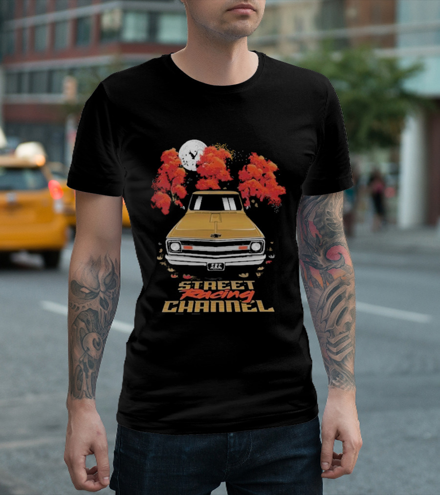 Street Racing Channel Fall Classic Car Autumn Moon T-Shirt