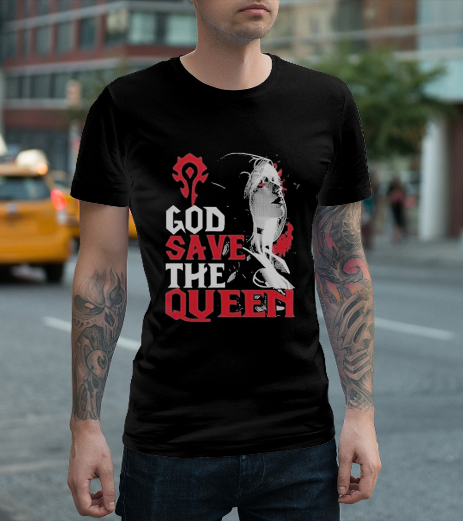 World Of Warcraft God Save The Queen Sylvanas Windrunner Horde Emblem T-Shirt