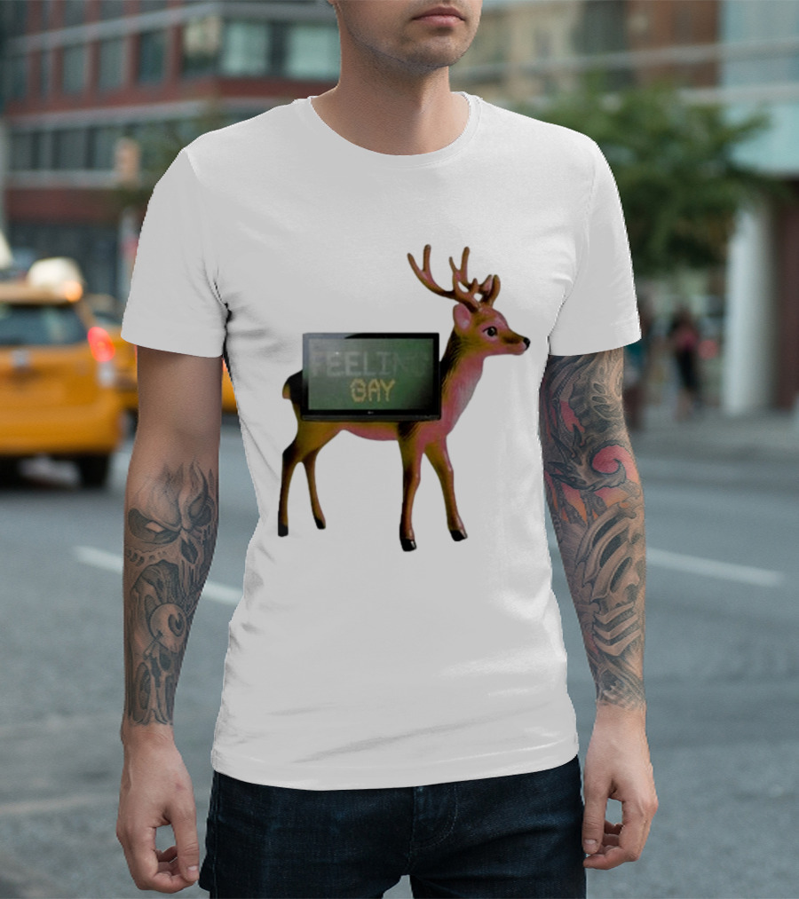 Jean Pierre Feeling Gay Deer with TV Screen T-Shirt