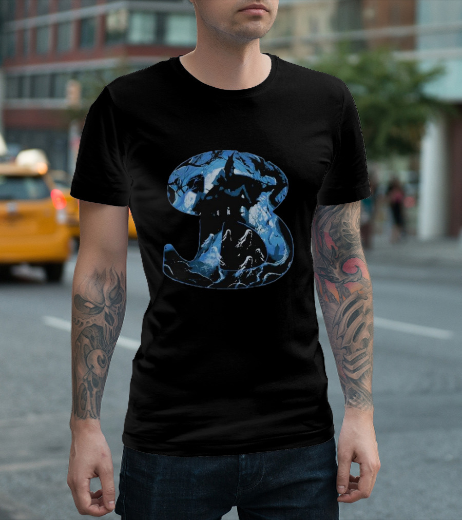 Bucket Squad Haunted Forest Nighttime Spooky House Scene T-Shirt