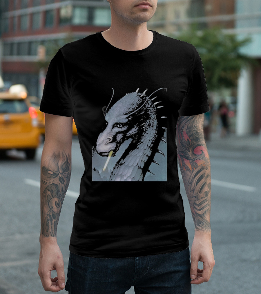 Eragon Dragon Smoking Cigarette Christopher Paolini T-Shirt