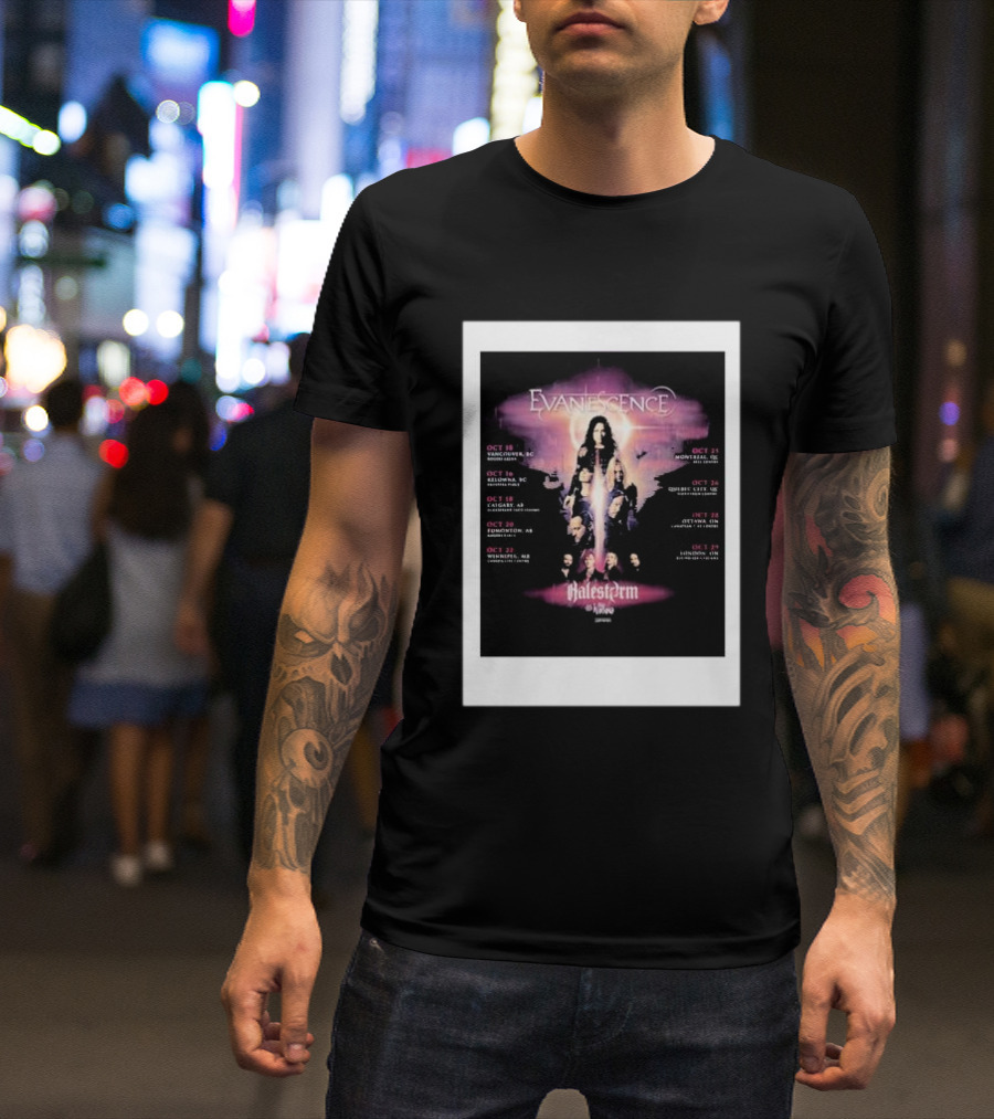 Evanescence With Halestorm Live In Canada 2024 Tour Dates T-Shirt