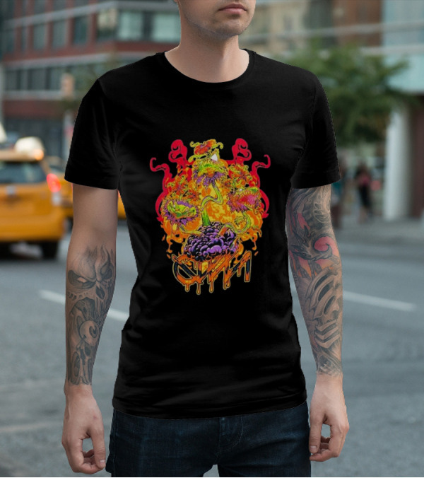 Ganja White Night Wobbleween 3 Psychedelic Monster Heads T-Shirt