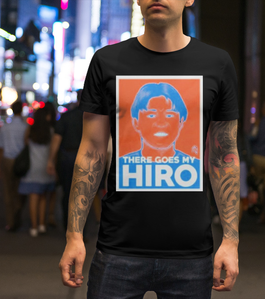 There Goes My Hiro Portrait Blue And Orange T-Shirt