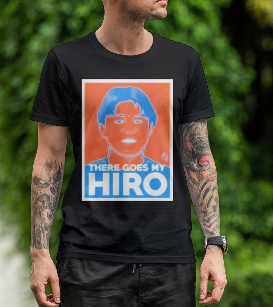 There Goes My Hiro Portrait Blue And Orange T-Shirt