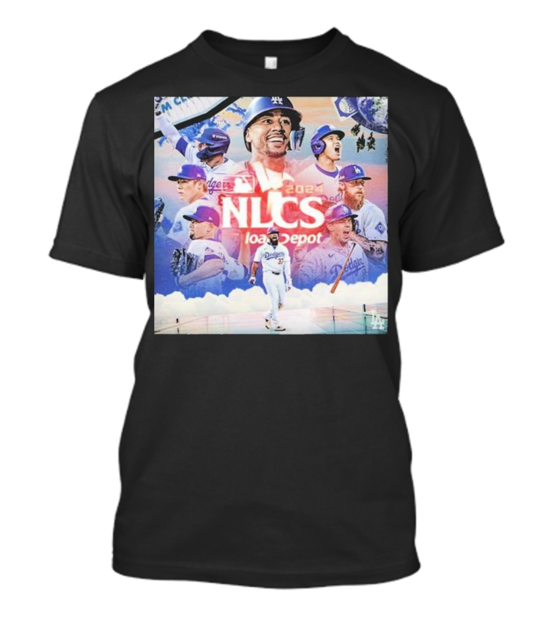 NLCS 2024 Los Angeles Dodgers LoanDepot Players Montage T-Shirt