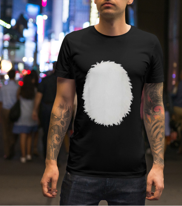 White Furry Belly DIY Costume Cosplay Animal Theme Panda Bear Cat Skunk Deer T-Shirt