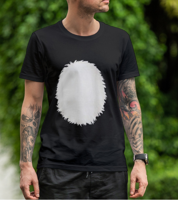 White Furry Belly DIY Costume Cosplay Animal Theme Panda Bear Cat Skunk Deer T-Shirt