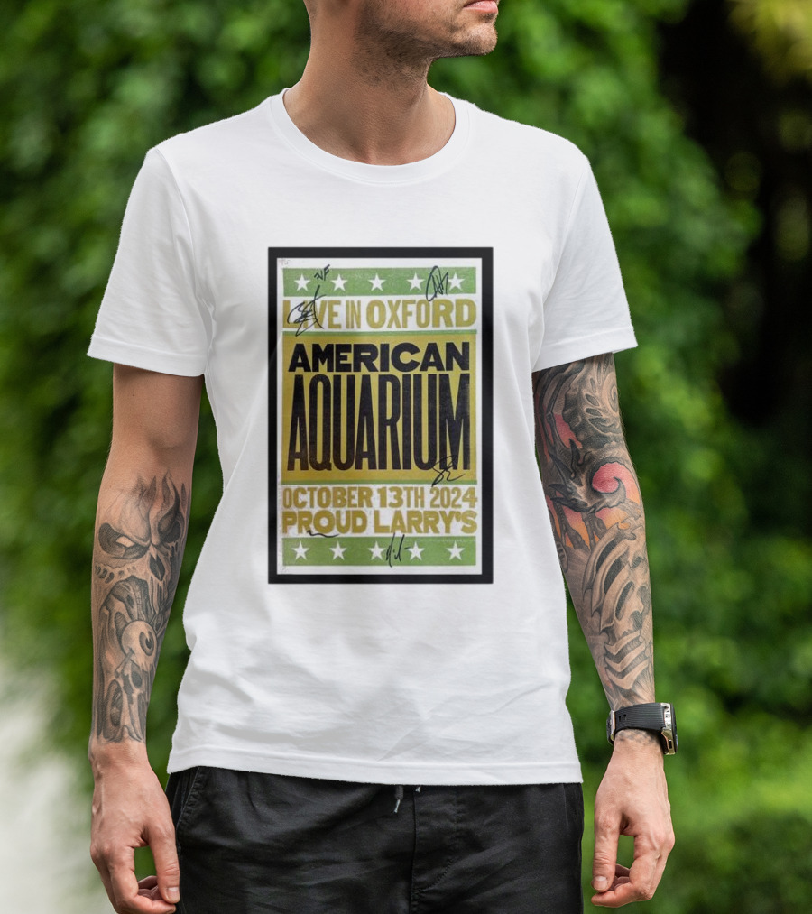 American Aquarium Live In Oxford October 13th 2024 Proud Larry's Concert T-Shirt