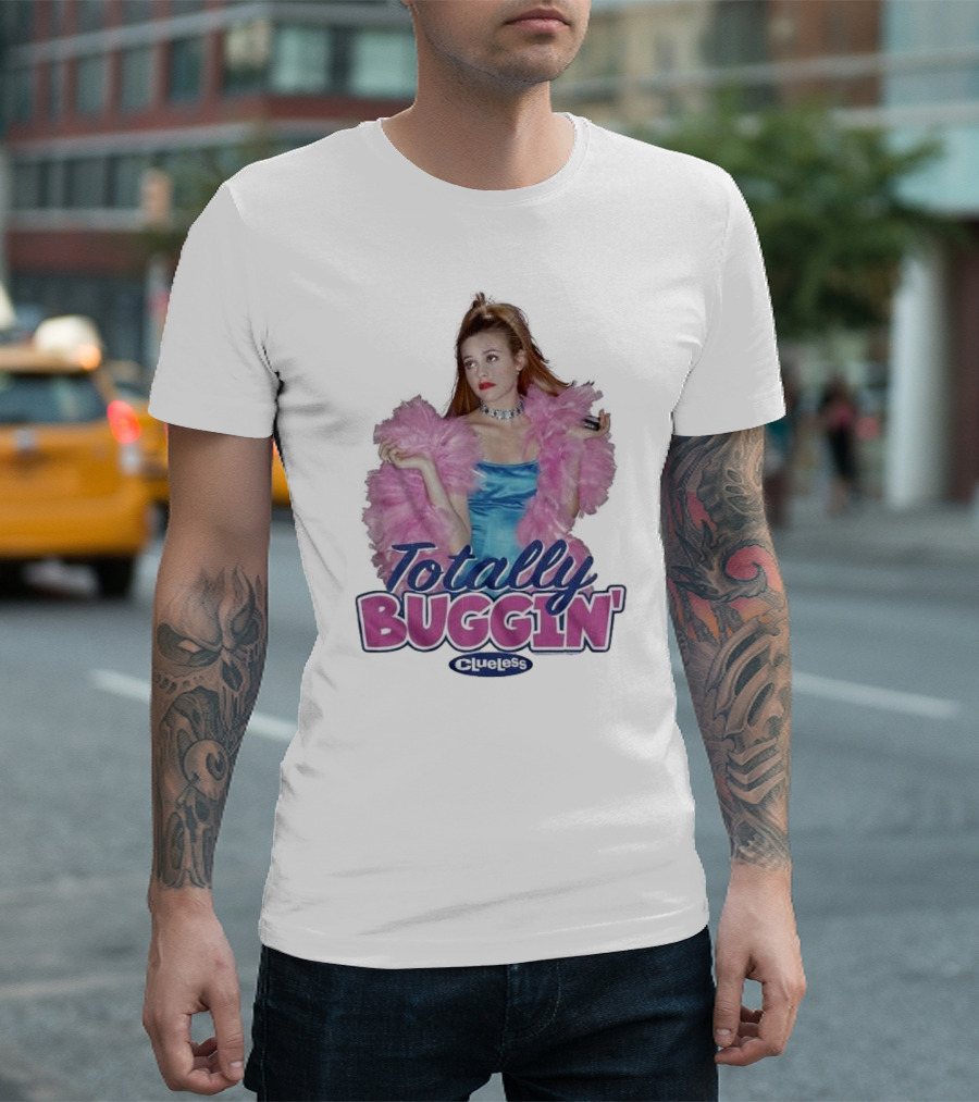 Clueless Totally Buggin' Pink Feather Boa Iconic Look T-Shirt