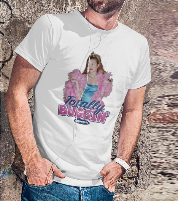Clueless Totally Buggin' Pink Feather Boa Iconic Look T-Shirt