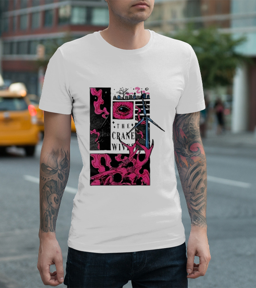 The Crane Wives The Well Pink Skull And Windmill T-Shirt