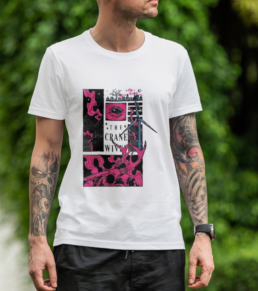 The Crane Wives The Well Pink Skull And Windmill T-Shirt