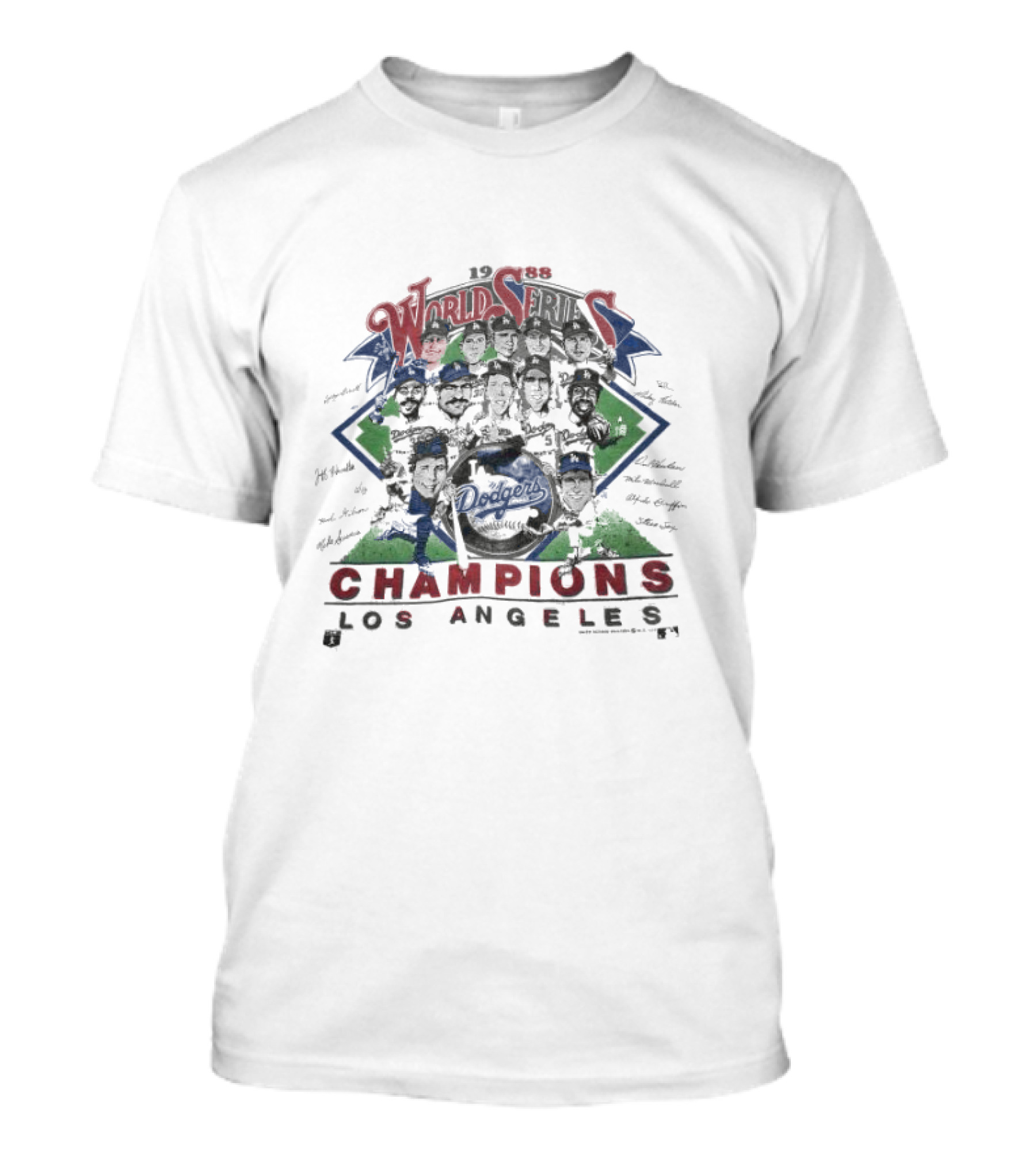 1988 World Series Dodgers Champions Los Angeles Caricature T-Shirt