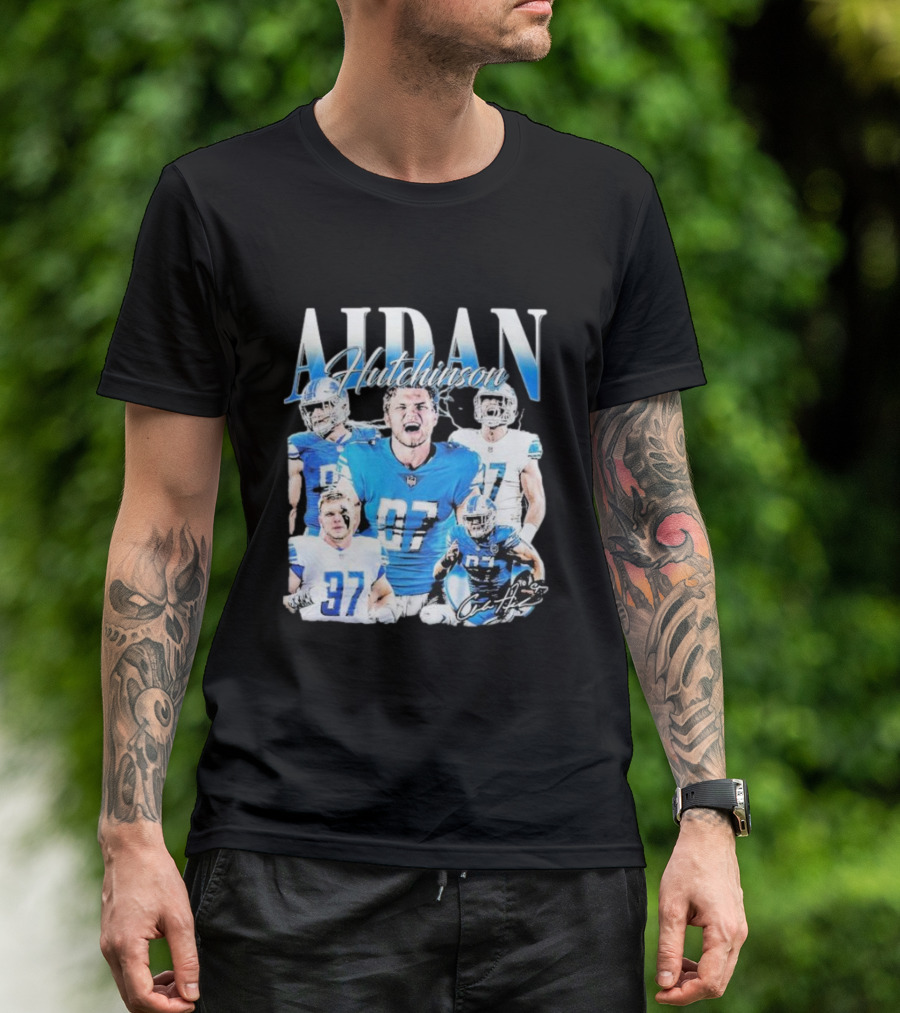 Aidan Hutchinson Detroit Lions 97 Football Star T-Shirt