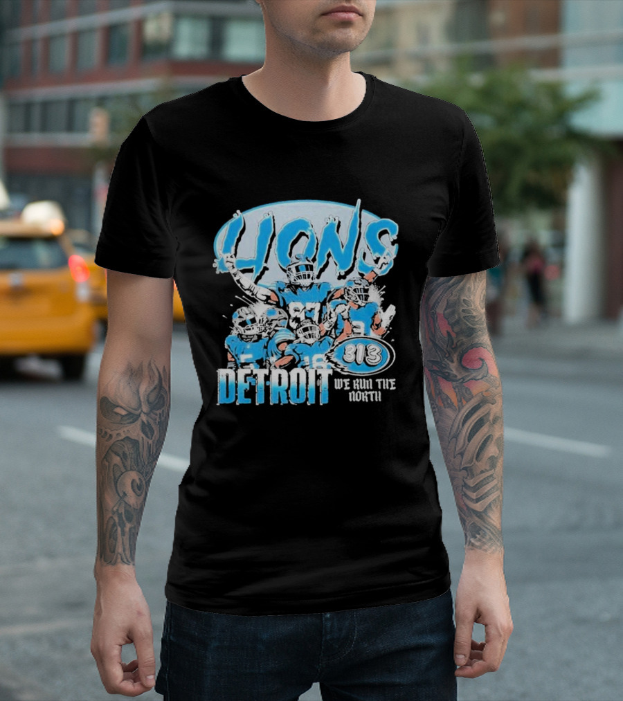 Detroit Lions 313 We Run The North T-Shirt