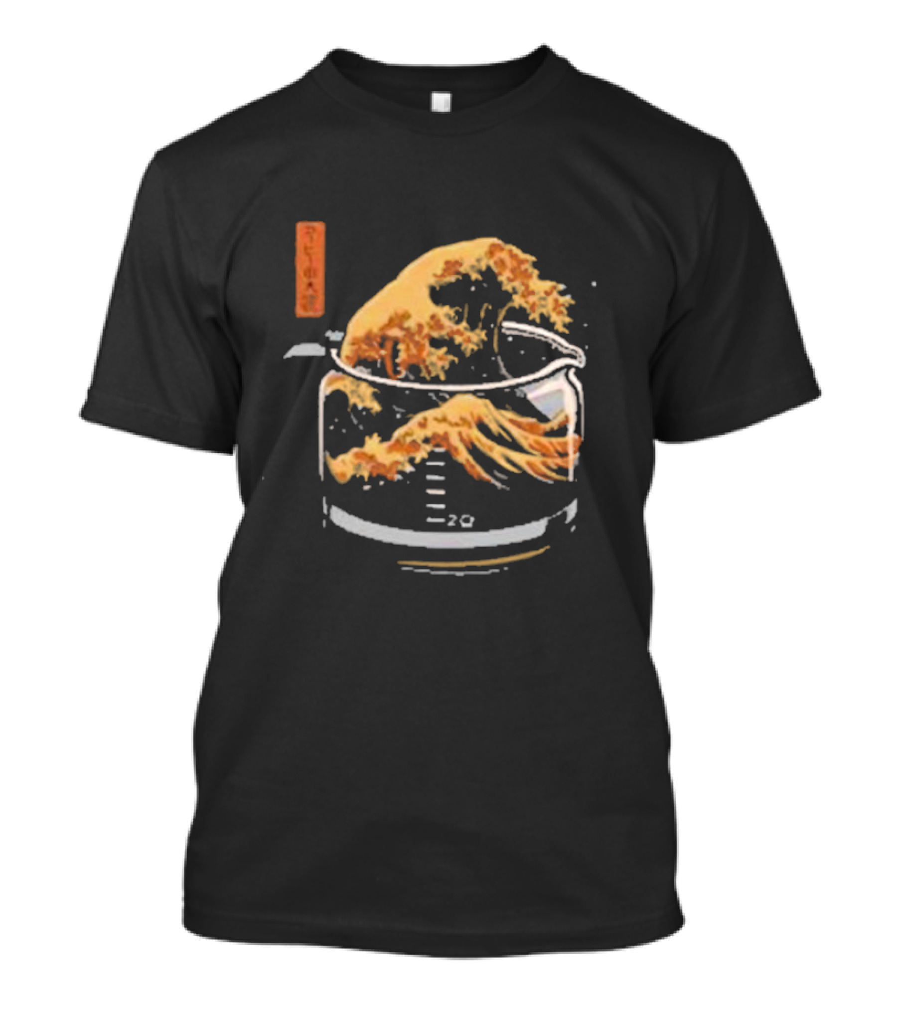 The Great Wave Of Coffee In A Beaker With Japanese Style Wave T-Shirt