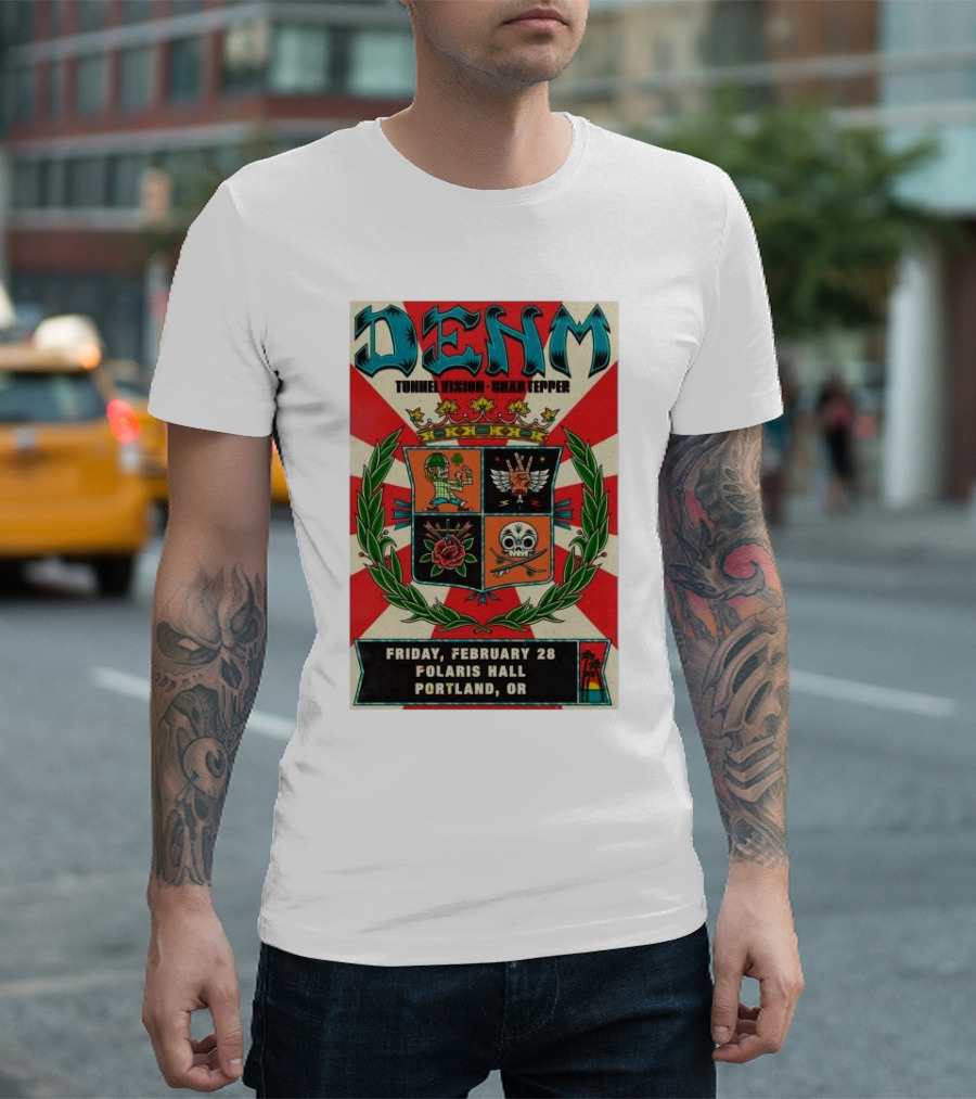 DENM Tunnel Vision Tour With Park Tepper At Polaris Hall Portland On February 28 T-Shirt